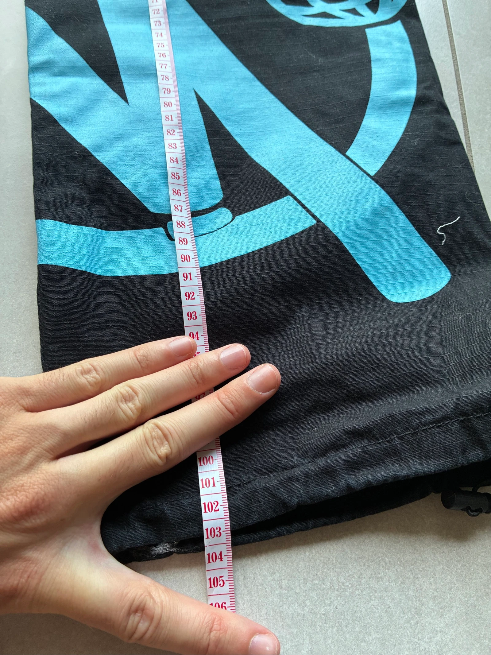 Minus Two Cargo Preto com Estampa Azul Vintage Y2K Streetwear Oversize Archive Calça Rara – photo 10
